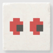 8-bits Spooky Red Eyes Stenen Onderzetter (Voorkant)