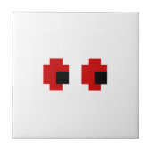8-bits Spooky Red Eyes Tegeltje (Voorkant)