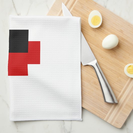 8-bits Spooky Red Eyes Theedoek (Quarter Fold)