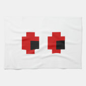 8-bits Spooky Red Eyes Theedoek (Horizontaal)