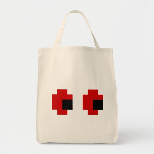 8-bits Spooky Red Eyes Tote Bag (Voorkant)