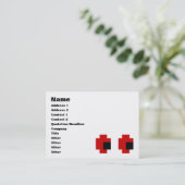 8-bits Spooky Red Eyes Visitekaartje (Staand voorkant)