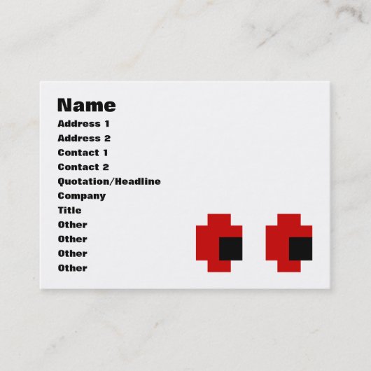 8-bits Spooky Red Eyes Visitekaartje (Voorkant)