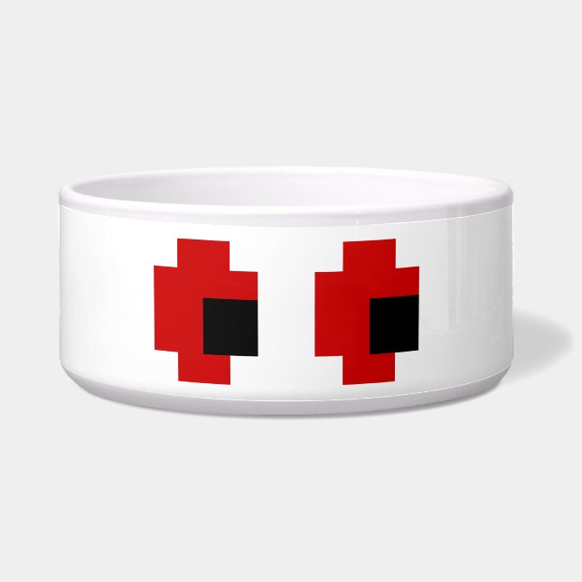 8-bits Spooky Red Eyes Voerbakje (Voorkant)