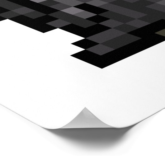 8-bits tovenaar Spell Casting Pixel Art Poster (Hoek)