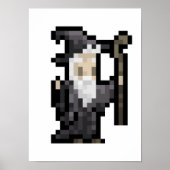 8-bits tovenaar Spell Casting Pixel Art Poster (Voorkant)