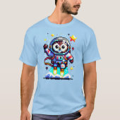 8-bits Uil Astronaut - Retro Pixel Space Explorer T-shirt (Voorkant)