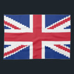 8-bits Uniepixelaansluiting Theedoek<br><div class="desc">Union Pixel Jack UK Flag  8 Bit Pixel Art. Wereldbol Trotters is gespecialiseerd in idiosyncratische beelden van rond het wereldbol. Hier vindt u unieke Wenskaarten,  Briefkaarten,  Posters,  Muismatten en meer.</div>