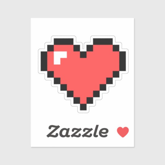 8-bits videogame-hartritme-vinylSticker Sticker (Vel)