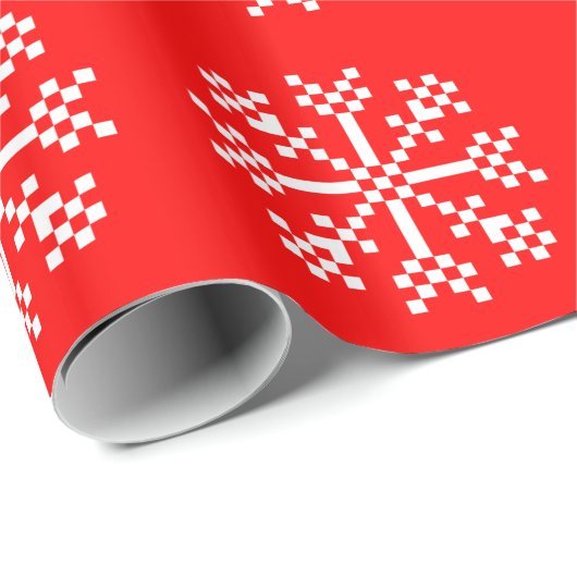 8-bits videogame Snowflake Cadeaupapier (Rol Hoek)