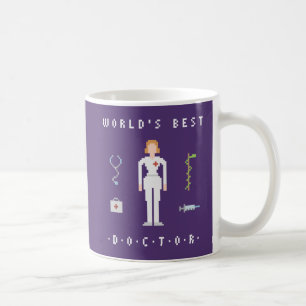 8-bits Vrouw Doctor in de stijl Koffiemok