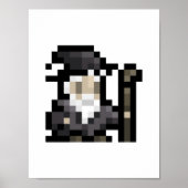 8-bits wizard 16x16 Sprite Pixel Art Poster (Voorkant)