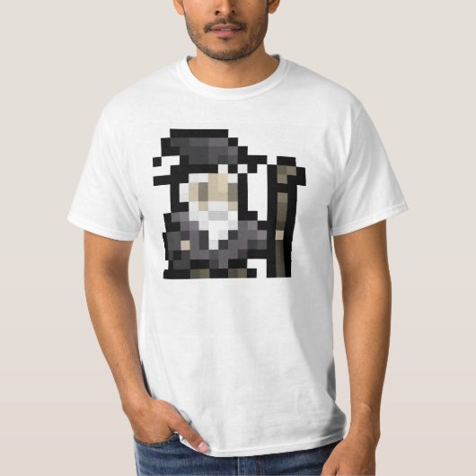 8-bits wizard 16x16 Sprite Pixel Art T-Shirt (Voorkant)