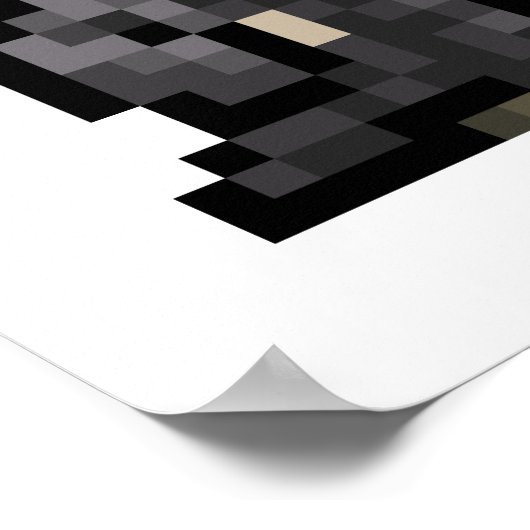 8-bits wizard Pixel Art-Poster Poster (Hoek)