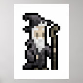 8-bits wizard Pixel Art-Poster Poster (Voorkant)