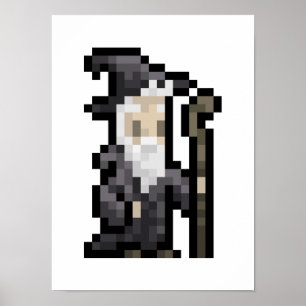 8-bits wizard Pixel Art-Poster Poster