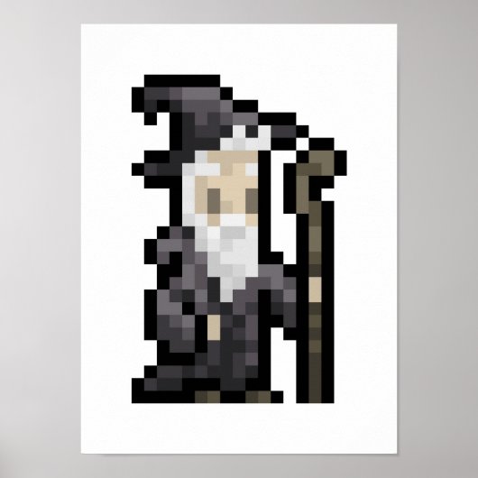 8-bits wizard Pixel Art-Poster Poster (Voorkant)
