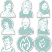 8"Blad Turquoise Stickers (Voorkant)