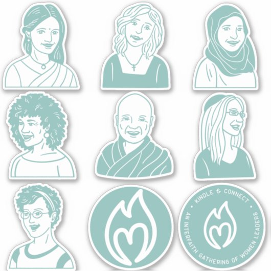 8"Blad Turquoise Stickers (Voorkant)