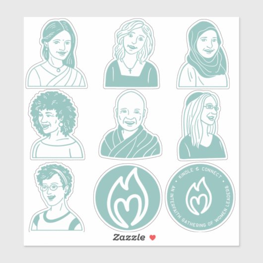 8"Blad Turquoise Stickers (Vel)