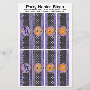 8 bladzijden Halloween Party Paper Napkin Rings Flyer