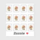 8 Bloemenbeker Sticker (Vel)