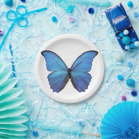 8 Bord Blue Morpho Butterfly (Feest)