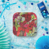 8 Borden op basis van inwendig papier met kerstthe Papieren Bordje (Feest)