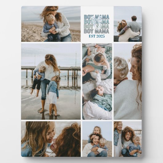8 Boy Mama Custom Photo Collage Fotoplaat (Voorkant)