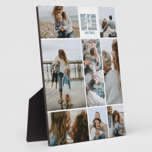 8 Boy Mama Custom Photo Collage Fotoplaat (Zijkant)