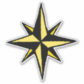 8 Branch Star Spiritueel Vintage Witchy Celestial Sticker (Voorkant)