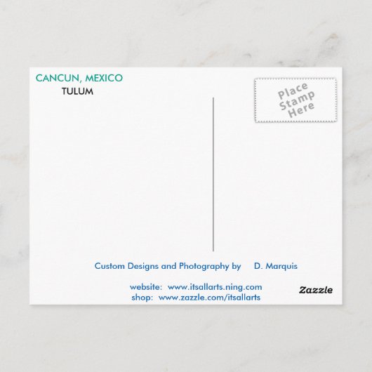 #8 BRIEFKAART CANCUN (Achterkant)