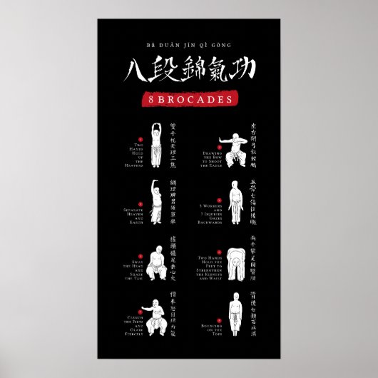 8 Brocades Ba Duan Jin QiGong Poster (Voorkant)