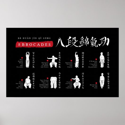 8 Brocades Ba Duan Jin QiGong Poster (Voorkant)