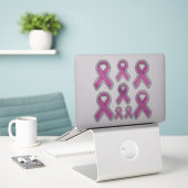 8 Chrome Style Print Roze Lint Awareness Sticker (Laptop op bureau)