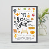 8 Crazy Nights | Uitnodiging van de partij Hanukka (Staand voorkant)