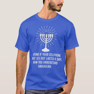 8 dagen Hanoekah-telefoonbatterij Hannukah T-shirt
