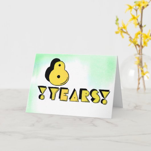 8 de Kaart jaar van de Verjaardag/van het Jubileum (Gele Bloem)