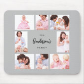 8-delige familiefoto in grijze lijst muismat (Voorkant)