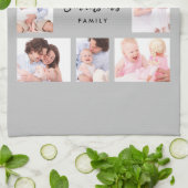 8-delige familiefoto in grijze lijst theedoek (Gevouwen)