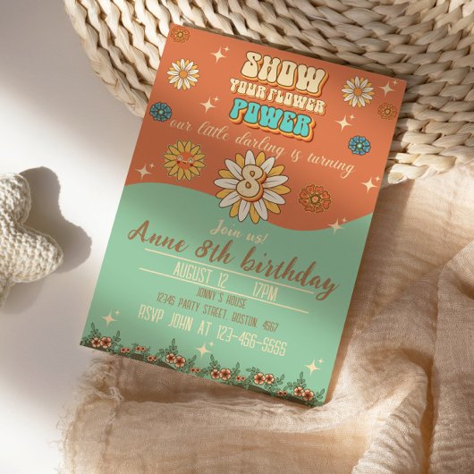 8 ^ e verjaardag bohemiaanse groovyretro kaart