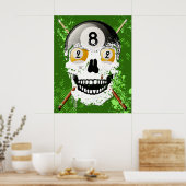 8 en 9 kogelslijpsel Poster schedel (Keuken)