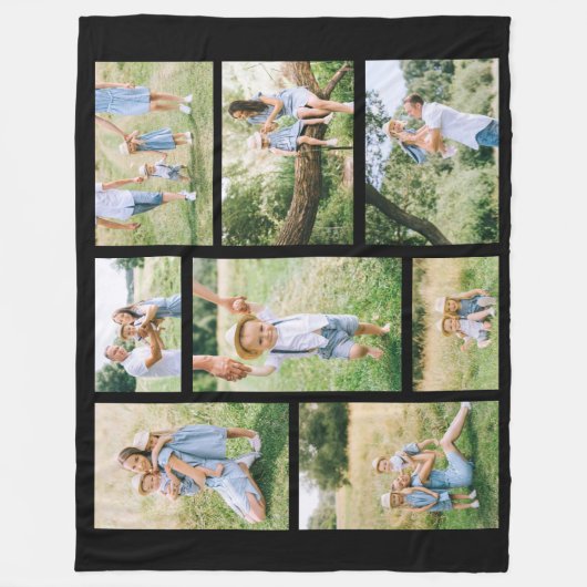 8 Familie Foto Collage Creëer Uw Ewn Fleece Deken (Voorkant)