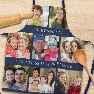 8 Familie Foto Collage Geluk Komt Van Binnen Blauw Schort