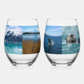 8 Familie Vakantie Foto's Wijnglas Zonder Voet (Achterkant)