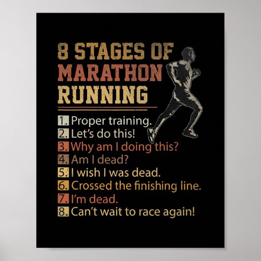 8 Fasen marathon met landoverschrijdende rasgrenze Poster (Voorkant)