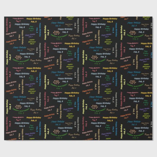 8 februari, cadeaupapier voor thuisdag (Vlak)