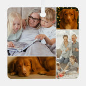 8 Foto Aangepaste Collage Gepersonaliseerd Metalen Ornament (Voorkant)