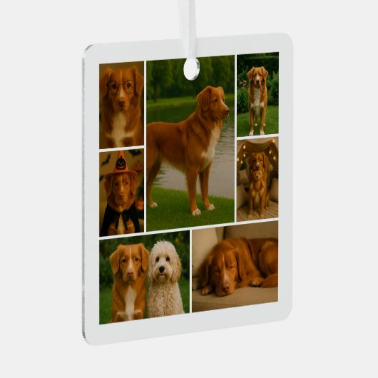 8 Foto Aangepaste Collage Gepersonaliseerd Metalen Ornament (Voorkant Rechts)