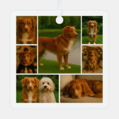 8 Foto Aangepaste Collage Gepersonaliseerd Metalen Ornament (Voorkant)